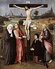 Crucifixion Paintings - Crucifixion with a Donor by Hieronymus Bosch